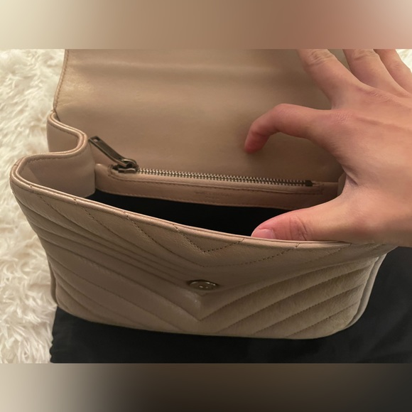 YSL medium college bag in beige color - Picture 8 of 14